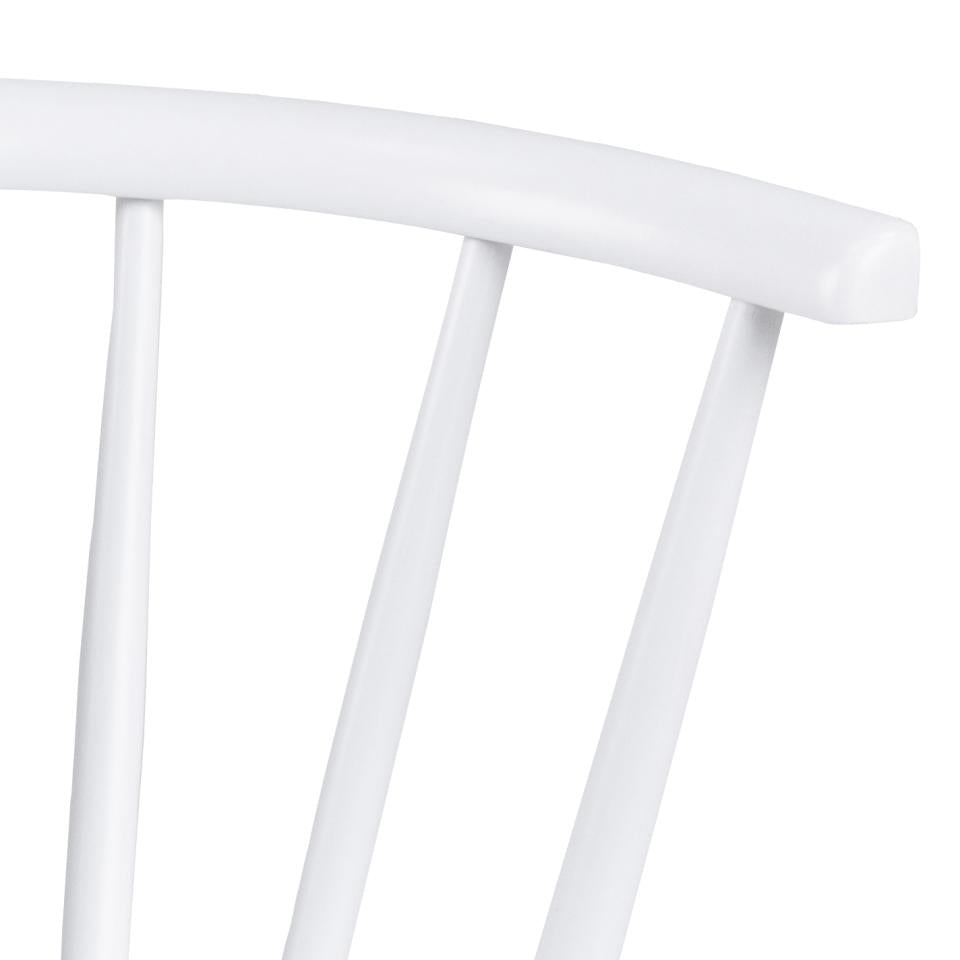 Ida Stylish White Dining Chair, Set Of 2 Curved Spoked Designer Chairs