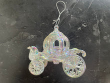 Load image into Gallery viewer, Iridescent Shimmer Fairytale Princess Carriage Hanging Christmas Decoration Magical Fairy Tale Themed Xmas Tree Pendant
