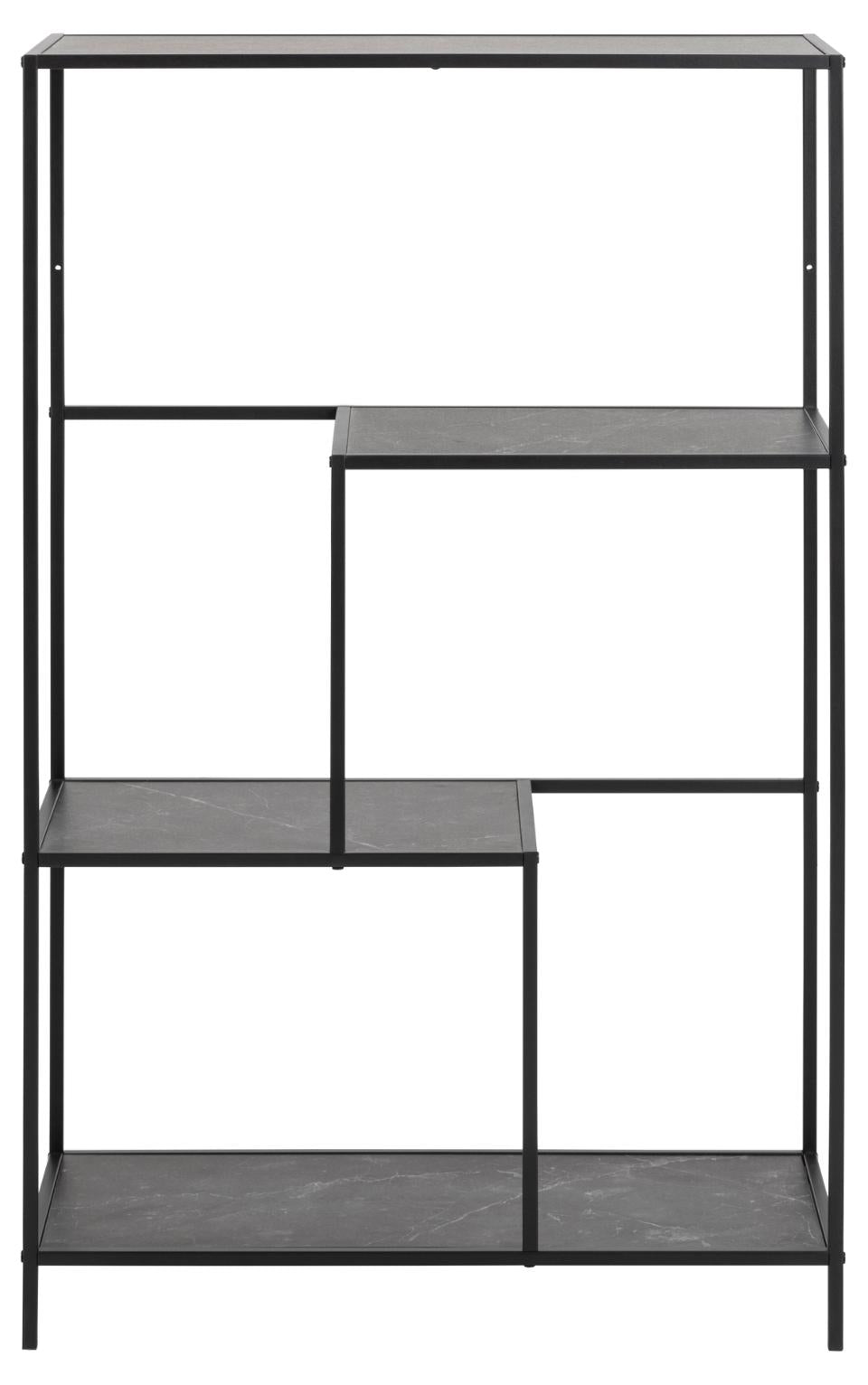 Infinity Bookcase Shelving Unit In Black With 3 Shelves 72x32x114 cm