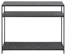 Load image into Gallery viewer, Infinity Console Table With Black Marble Print Steel Base 2 Shelves Rectangle 100x35cm
