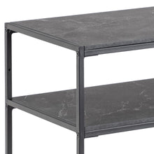 Load image into Gallery viewer, Infinity Console Table With Black Marble Print Steel Base 2 Shelves Rectangle 100x35cm
