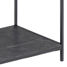 Load image into Gallery viewer, Infinity Console Table With Black Marble Print Steel Base 2 Shelves Rectangle 100x35cm
