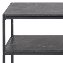 Load image into Gallery viewer, Infinity Console Table With Black Marble Print Steel Base 2 Shelves Rectangle 100x35cm
