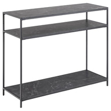 Load image into Gallery viewer, Infinity Console Table With Black Marble Print Steel Base 2 Shelves Rectangle 100x35cm
