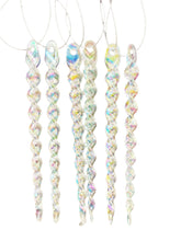 Load image into Gallery viewer, Iridescent Shimmer Icicles Hanging Christmas Decoration Xmas Tree Pendants pack of 6
