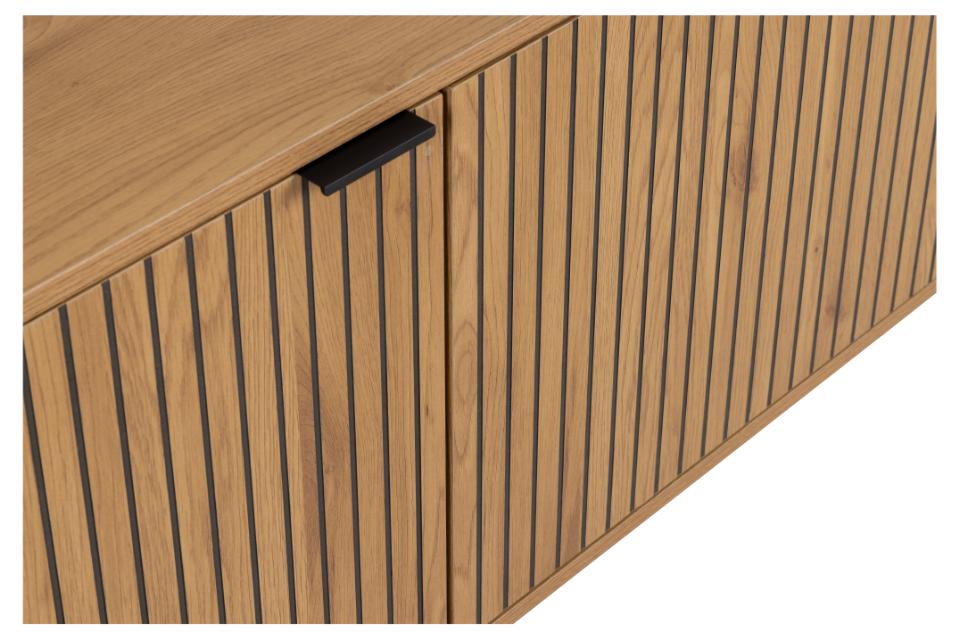 Jaipur Lamella Buffet Sideboard In Oak With 2 Doors And Shelves 180x40x70 cm