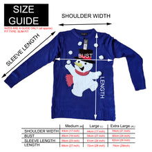 Load image into Gallery viewer, Christmas Jumper, Juggling Snowman Unisex Sweater Blue Xmas Novelty Dress Up, Mens Womens
