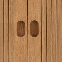Load image into Gallery viewer, Close-up of wooden panel with two oval cutouts
