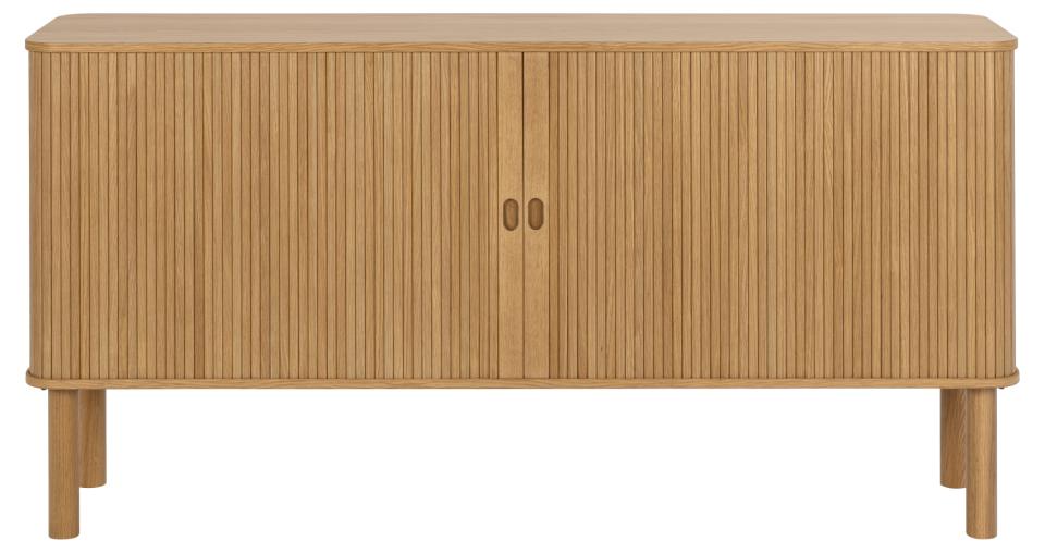 Langley Lamella Buffet Sideboard In Oak With 2 Sliding Doors And Shelves 160x40x80 cm