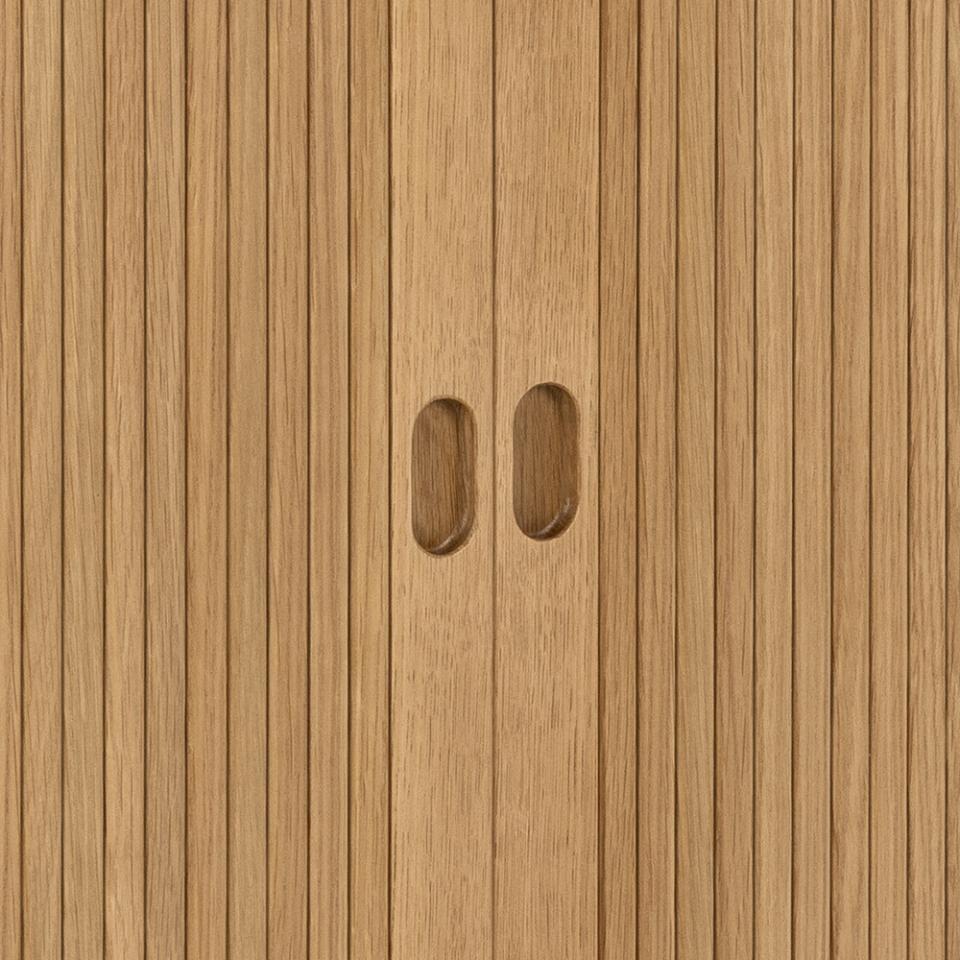 Langley Lamella Buffet Sideboard In Oak With 2 Sliding Doors And Shelves 160x40x80 cm