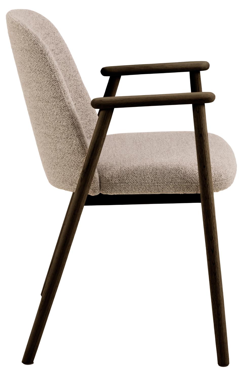 Leo Beige Upholstered Fabric Dining Chair With Solid Metal Base, Set of 2 Dining Chairs