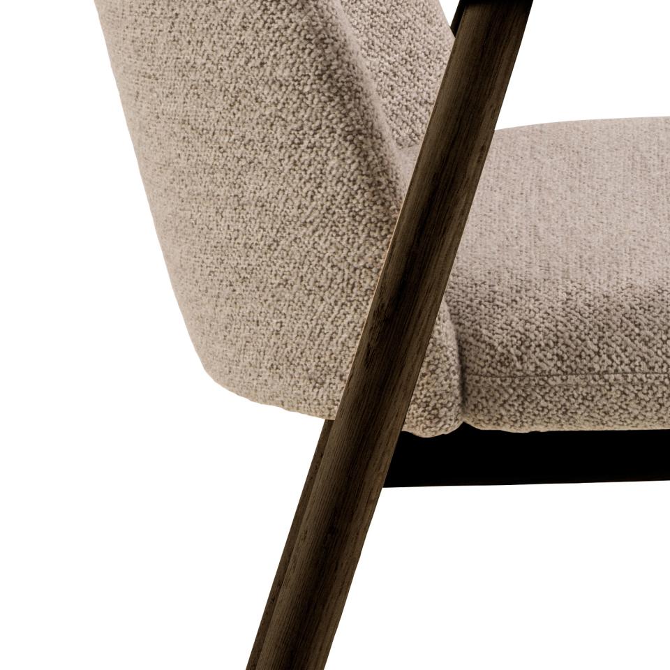 Leo Beige Upholstered Fabric Dining Chair With Solid Metal Base, Set of 2 Dining Chairs