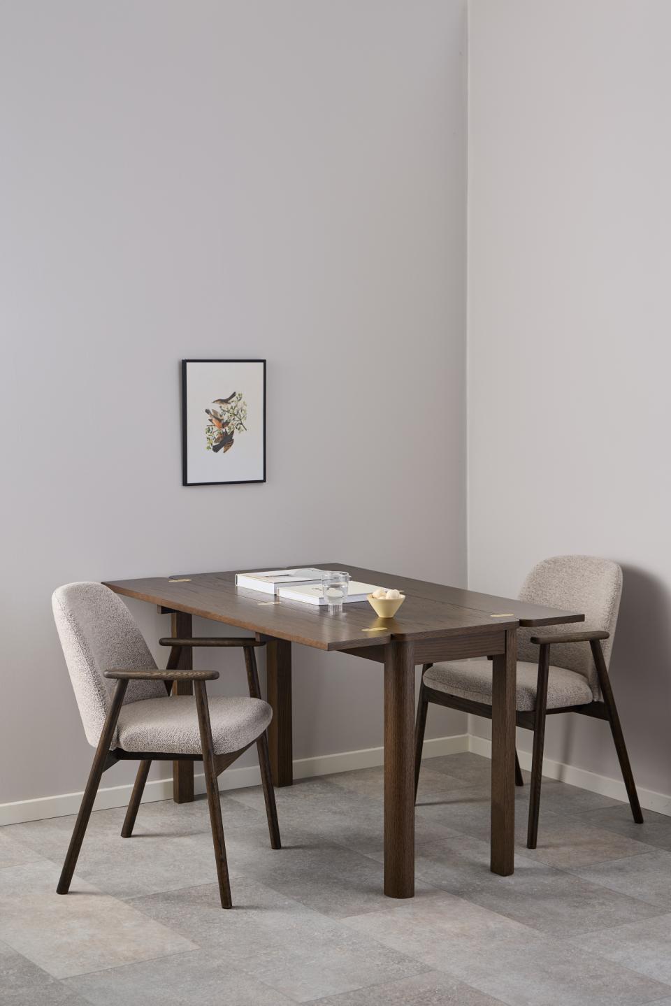 Leo Beige Upholstered Fabric Dining Chair With Solid Metal Base, Set of 2 Dining Chairs