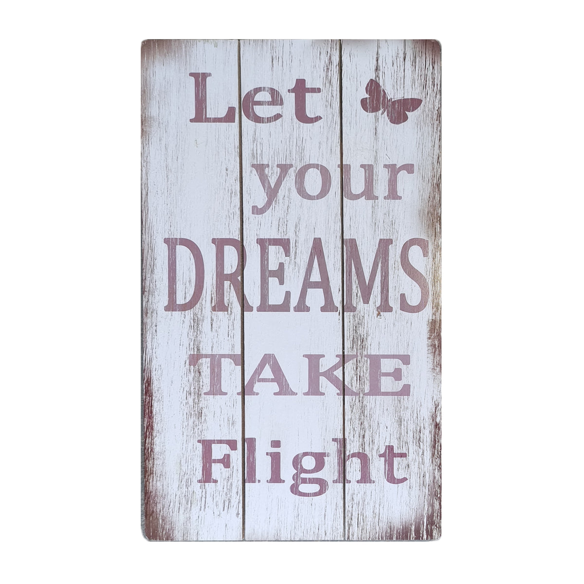 Quality Wall Art Wooden Sign 'Let Your Dreams Take Flight' Message 50x30cm