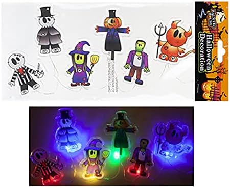 Halloween Icons Light Up Gel Window Stickers Decoration Spooky and Cute Party Glass Decals