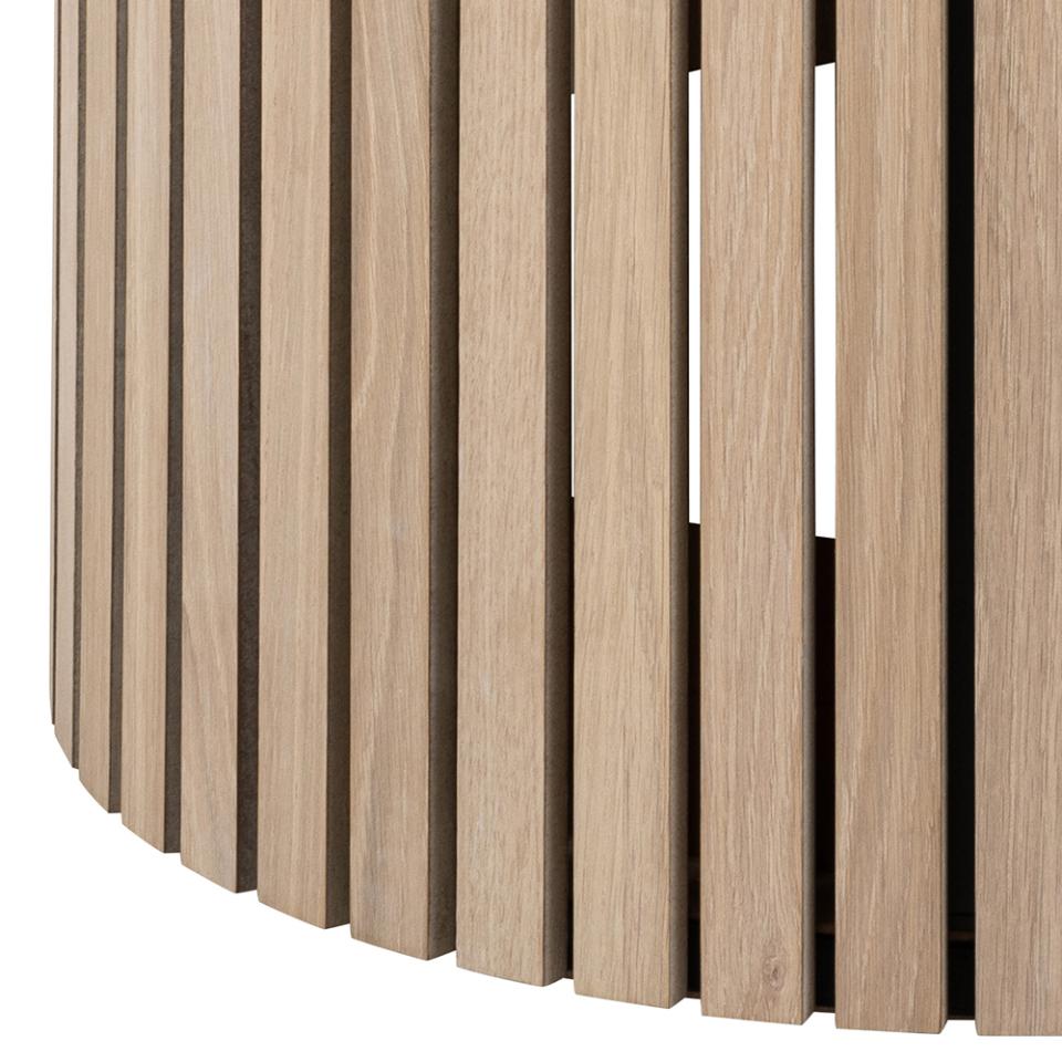 Linley Lamella Round White Oak Dining Table Large Spacious 120cm Top