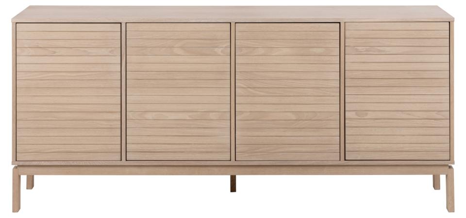 Linley Lamella Buffet Sideboard In White Oak With 4 Doors And Shelves 180x40x80 cm