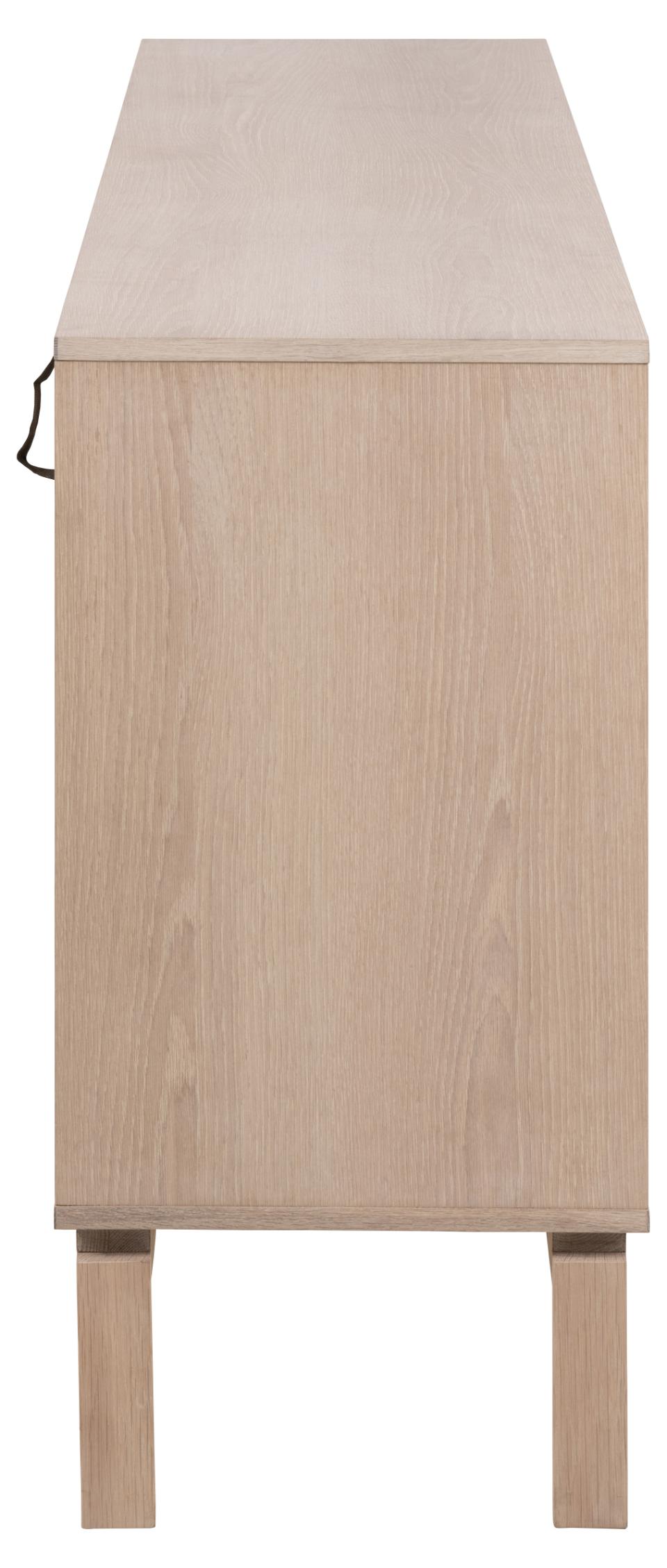 Linley Lamella Buffet Sideboard In White Oak With 4 Doors And Shelves 180x40x80 cm