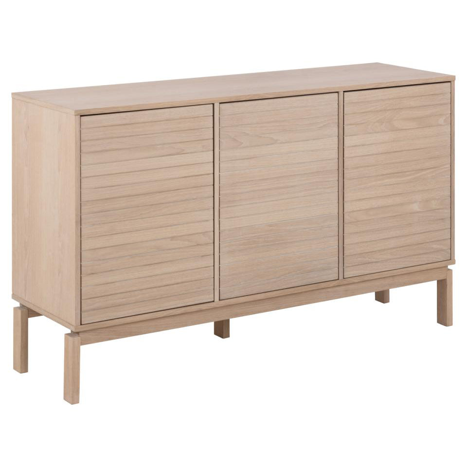 Linley Lamella Buffet Sideboard In Oak With 3 Doors And Shelves 135x40x80 cm