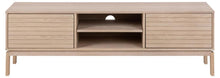 Load image into Gallery viewer, Linley TV Media Unit In White Oak With Lamella Front 140x40x50cm

