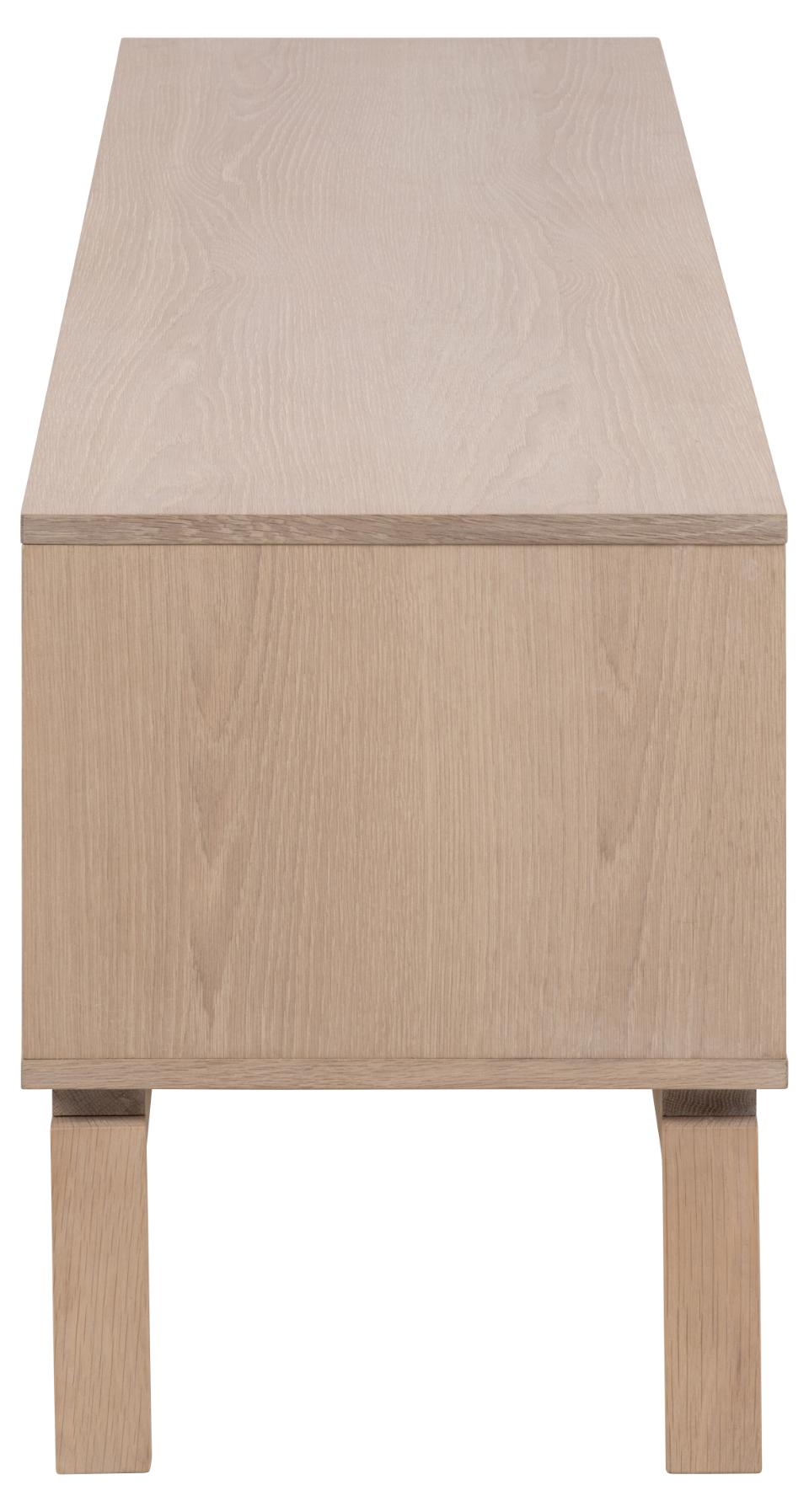 Linley TV Media Unit In White Oak With Lamella Front 140x40x50cm