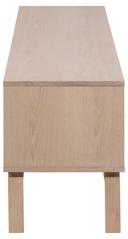 Linley TV Media Unit In White Oak With Lamella Front 140x40x50cm