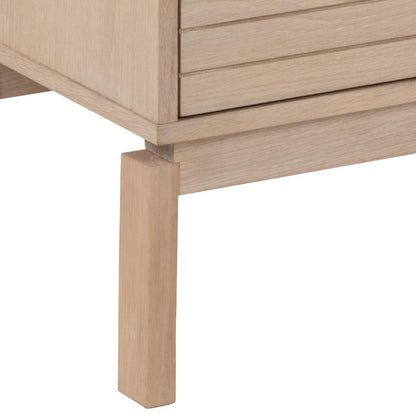 Linley TV Media Unit In White Oak With Lamella Front 140x40x50cm