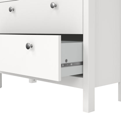 Madrid White Display Cabinet With 2 Glass Doors And 3 Drawers