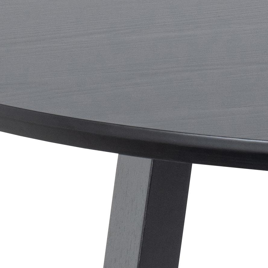 Malika Round Black Oak Dining Table With A Cross Wooden Base 120cm