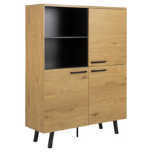 Load image into Gallery viewer, Mallow Melamine Wild Oak Storage Display Cabinet With 3 Doors Spacious 120x40x158cm IN STOCK NOW
