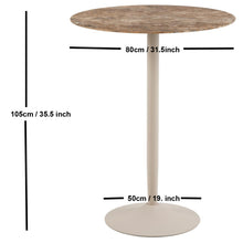 Load image into Gallery viewer, Malta Brown Ceramic Bar Table With Steel Base Large Spacious 80cm Diameter
