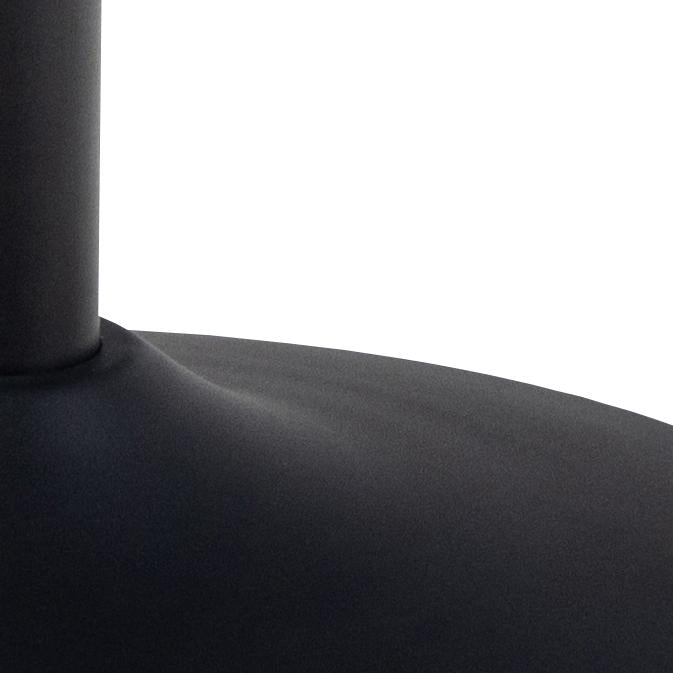 Malta Large Round Bar Table In Black Ceramic With Steel Base 80cm Diameter