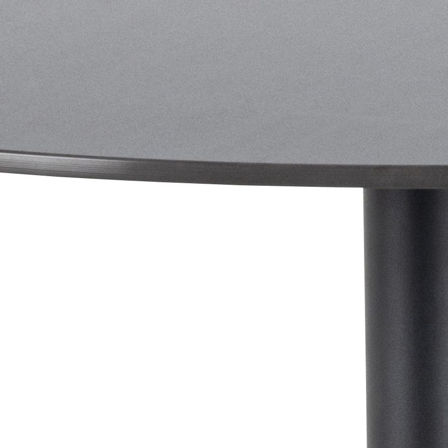 Malta Large Round Bar Table In Black Ceramic With Steel Base 80cm Diameter