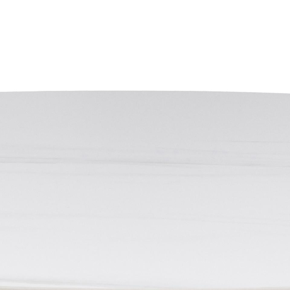 Malta Large Round Bar Table In White Ceramic With Steel Base 80cm Diameter