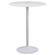 Load image into Gallery viewer, Malta Large Round Bar Table In White Ceramic With Steel Base 80cm Diameter
