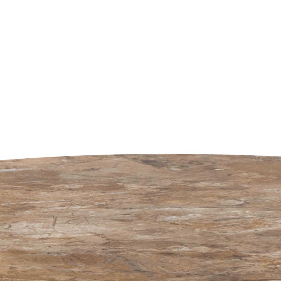 Malta Brown Ceramic Bar Table With Steel Base Large Spacious 80cm Diameter
