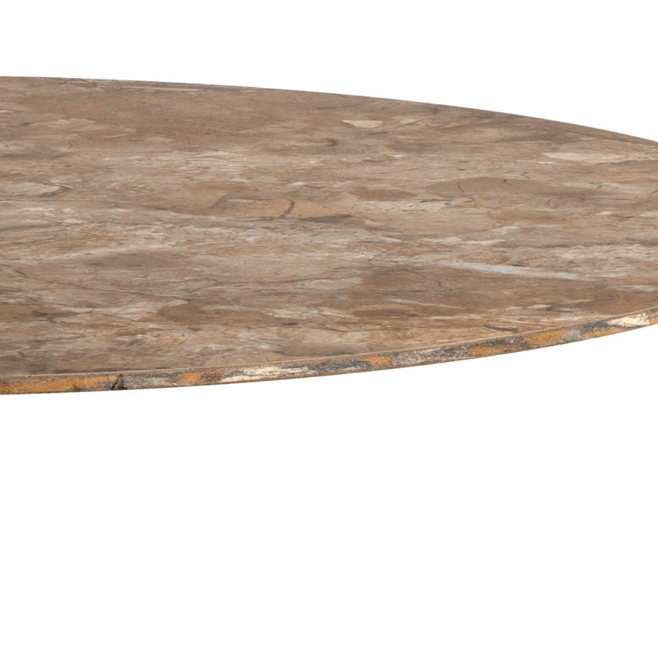 Malta Brown Ceramic Bar Table With Steel Base Large Spacious 80cm Diameter