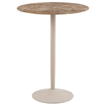 Load image into Gallery viewer, Malta Brown Ceramic Bar Table With Steel Base Large Spacious 80cm Diameter

