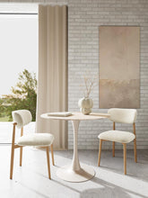 Load image into Gallery viewer, Malta Round Brown Ceramic Designer Dining Table Grey Metal Base
