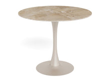 Load image into Gallery viewer, Malta Round Brown Ceramic Designer Dining Table Grey Metal Base
