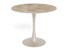 Load image into Gallery viewer, Malta Round Brown Ceramic Designer Dining Table Grey Metal Base
