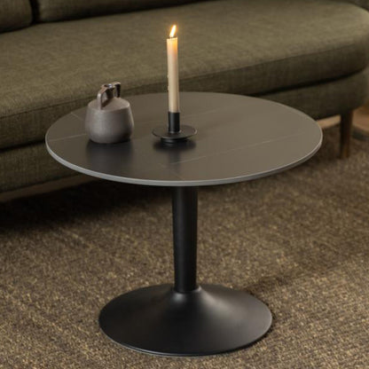 Malta Round Coffee Table With Black Ceramic Top 60cm