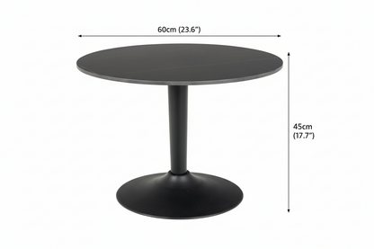 Malta Round Coffee Table With Black Ceramic Top 60cm