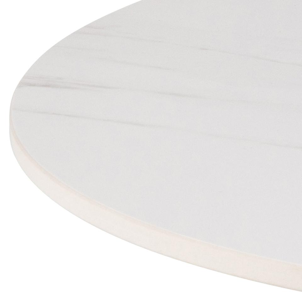 Malta Round Coffee Table With White Ceramic Top 60cm