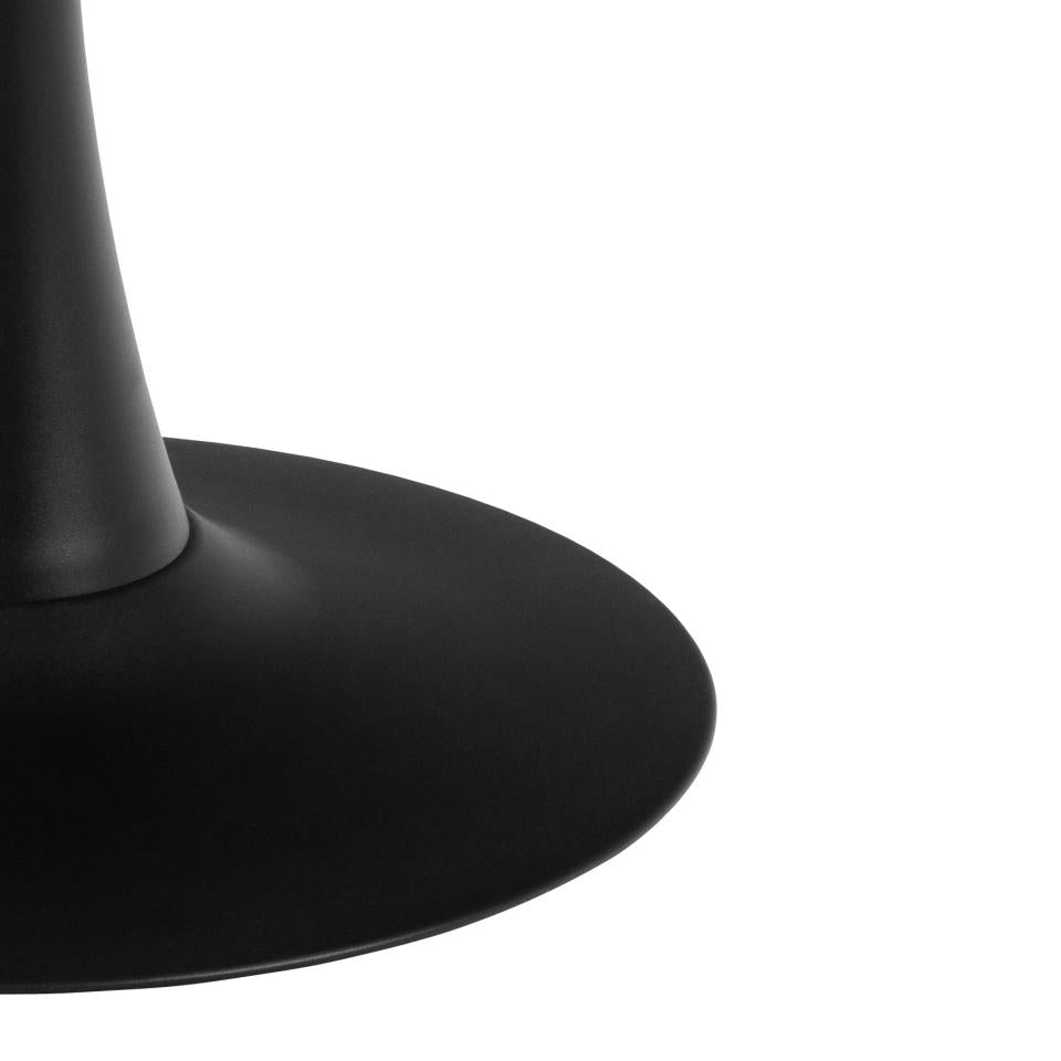 Malta Round Brown Ceramic Designer Dining Table Black Metal Base Marble Look 90x75cm