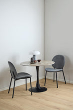 Load image into Gallery viewer, Malta Round Brown Ceramic Designer Dining Table Black Metal Base Marble Look 90x75cm
