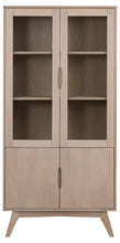 Load image into Gallery viewer, Marte Display Cabinet In White Oak With 2 Glass Doors And Shelves 192x94x40cm
