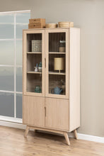 Load image into Gallery viewer, Marte Display Cabinet In White Oak With 2 Glass Doors And Shelves 192x94x40cm
