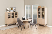 Load image into Gallery viewer, Marte Display Cabinet In White Oak With 2 Glass Doors And Shelves 192x94x40cm
