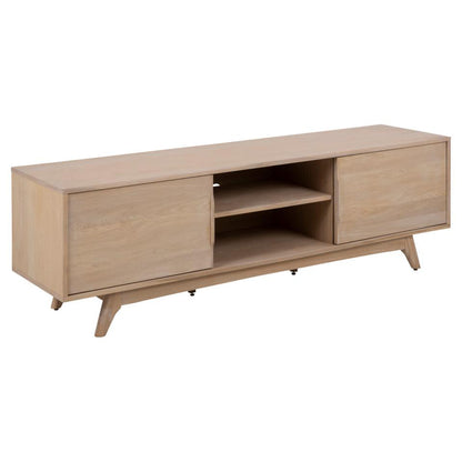 Marte Supreme Long 71 Inch TV Media Unit In White Oak With Sliding doors 180x44x55cm